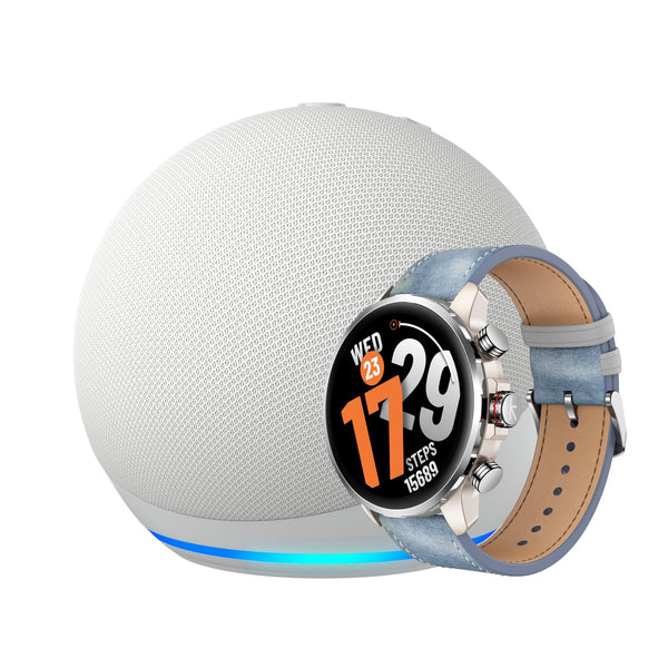 COMBO AMAZON ECHO DOT 5TA GENERACION BLANCO + KIESLECT KR3 DORADO