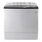 Lavadora Acros ALD2245SE blanca de dos tinas con tapa negra y controles superiores. Capacidad máxima de 22kg.