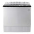 Lavadora Acros ALD2245SE blanca de dos tinas con tapa negra y controles superiores. Capacidad máxima de 22kg.