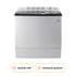 Lavadora semiautomática Acros ALD2245SE blanca y negra de dos tinas con capacidad máxima de 22kg. Diseño elegante y compacto.