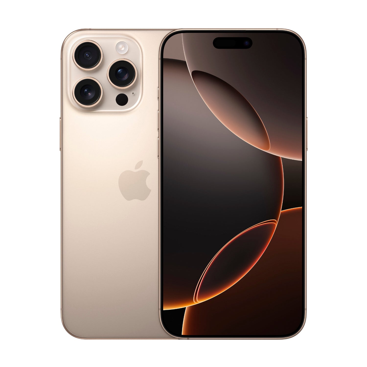 Apple iPhone 16 Pro Max 512GB café reacondicionado vista frontal y trasera