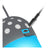 Puerto de carga micro USB en altavoz Bluetooth LED doto.com.mx con cable conectado y carcasa gris