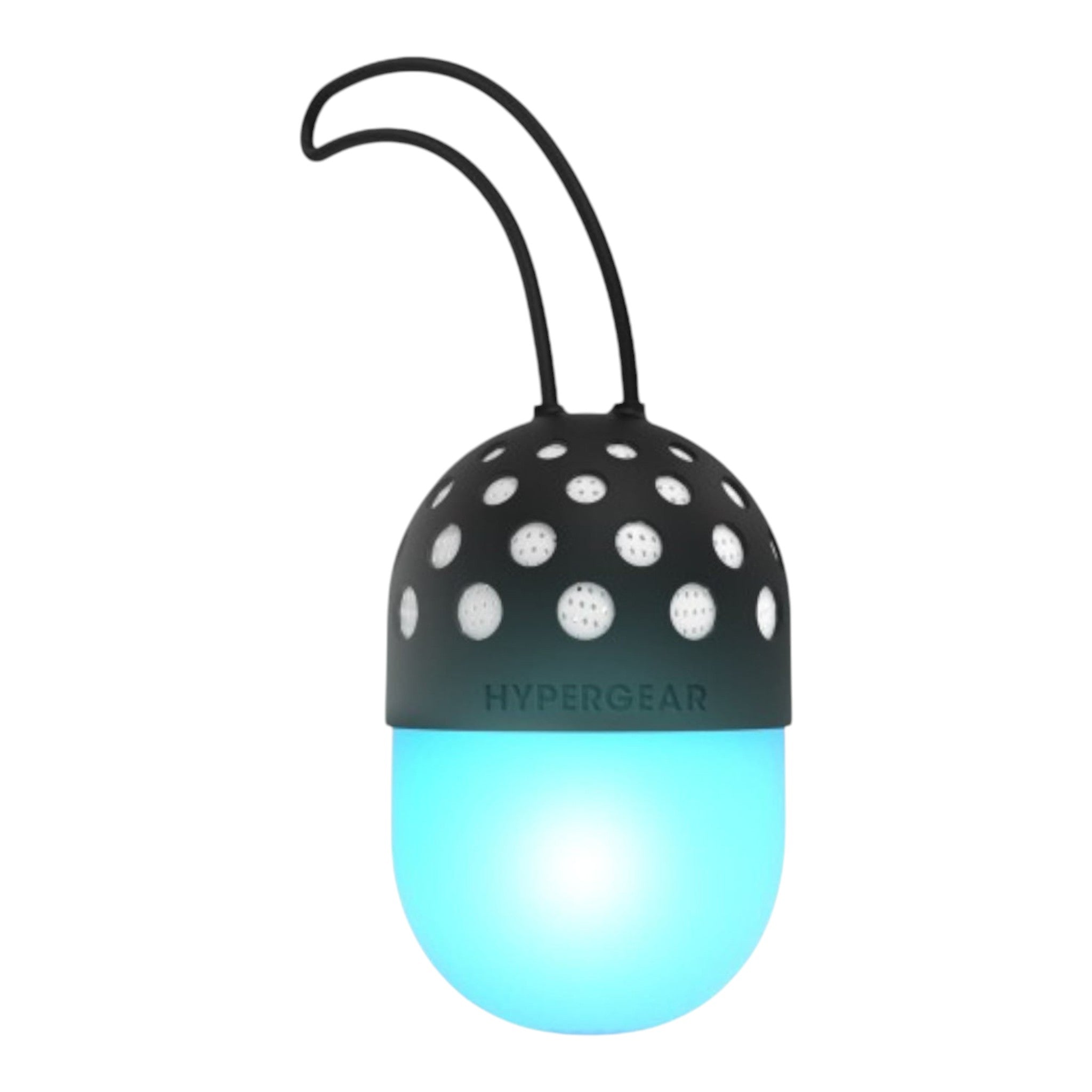 Altavoz Bluetooth portátil doto.com.mx Hypergear con luz LED azul brillante y correa de transporte negra