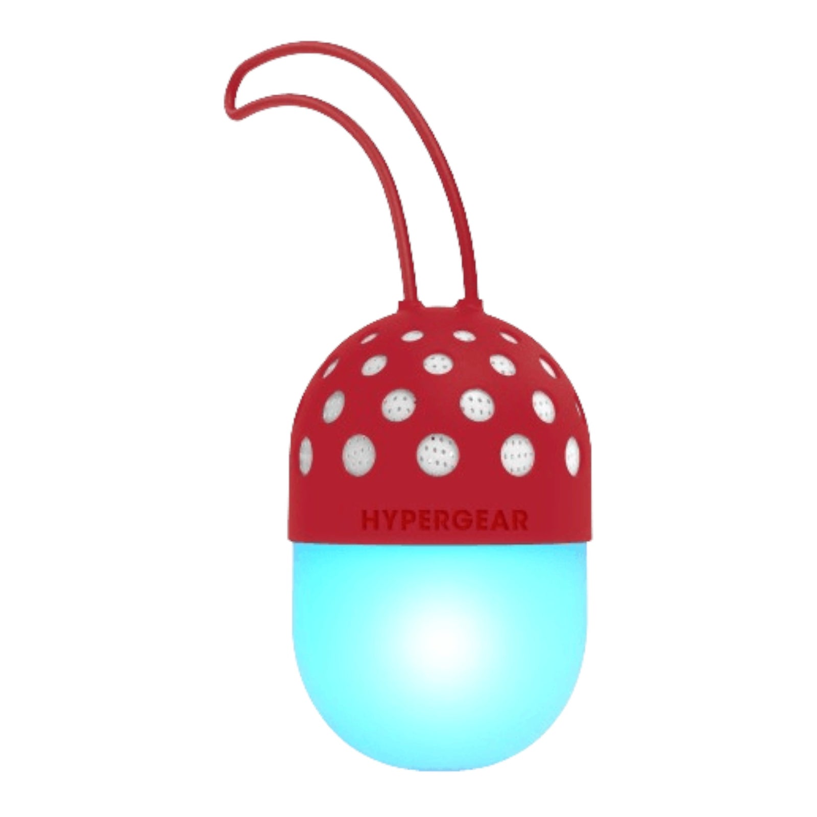 Altavoz Bluetooth portátil doto.com.mx Hypergear Go-Glo con luz LED azul brillante y correa de transporte roja