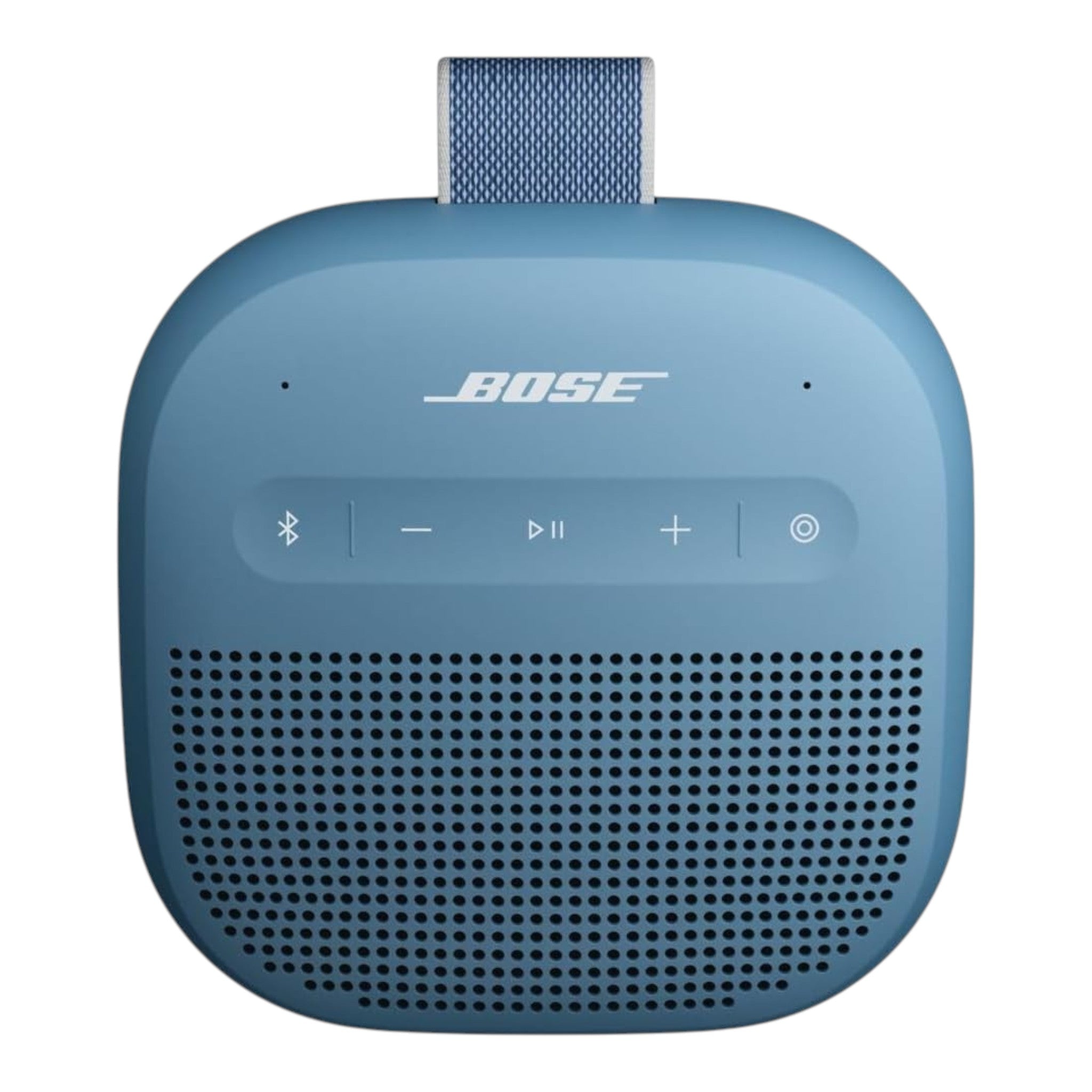 Altavoz Bluetooth Bose SoundLink Micro 2 Generación en color azul con correa resistente y botones de control