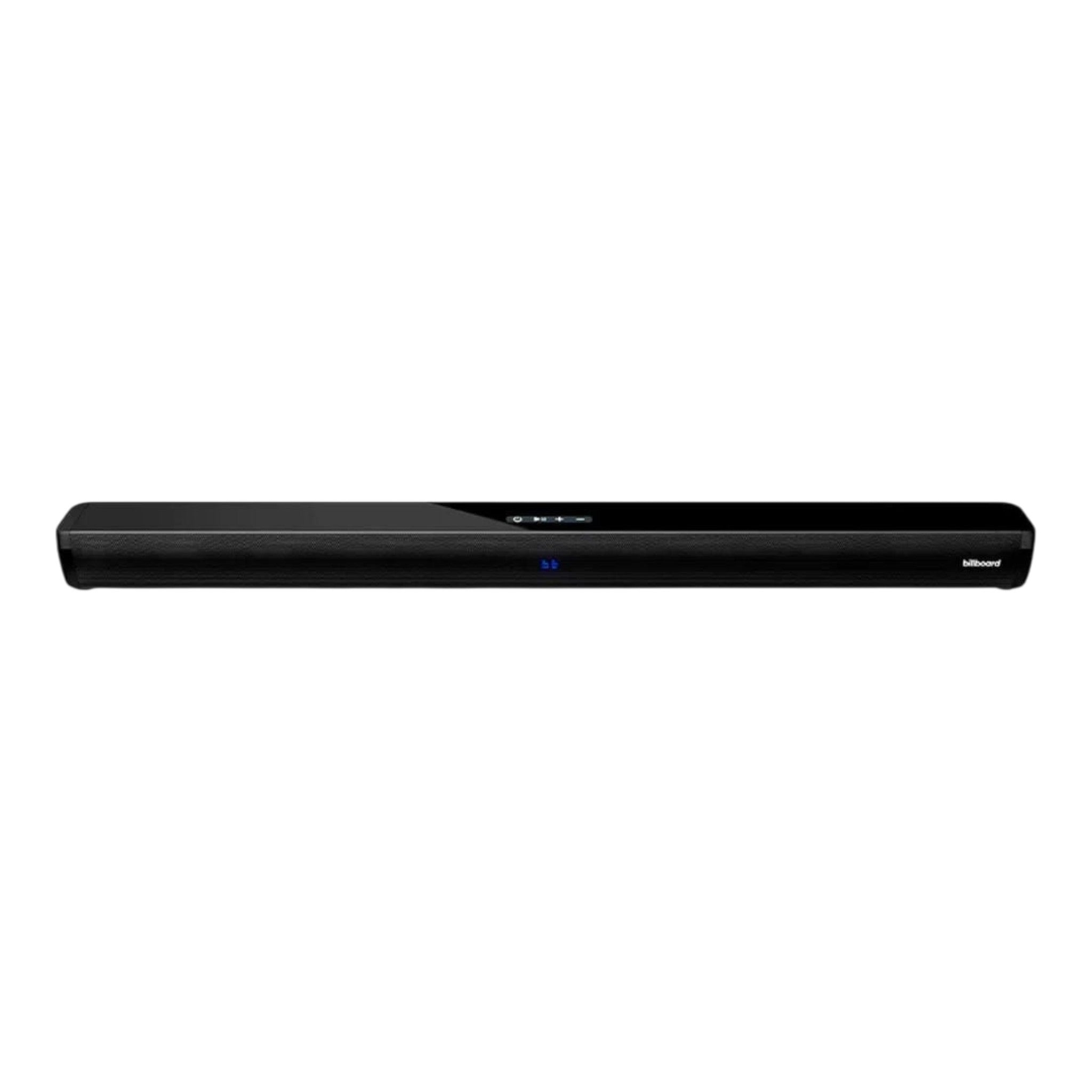 Barra de sonido Billboard Studio Plus 2.0 de color negro con conectividad Bluetooth y diseño elegante en doto.com.mx