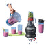 Batidora Nutribullet Combo de doto.com.mx con jarra, tazas y base de motor negra preparando batidos de frutos rojos.
