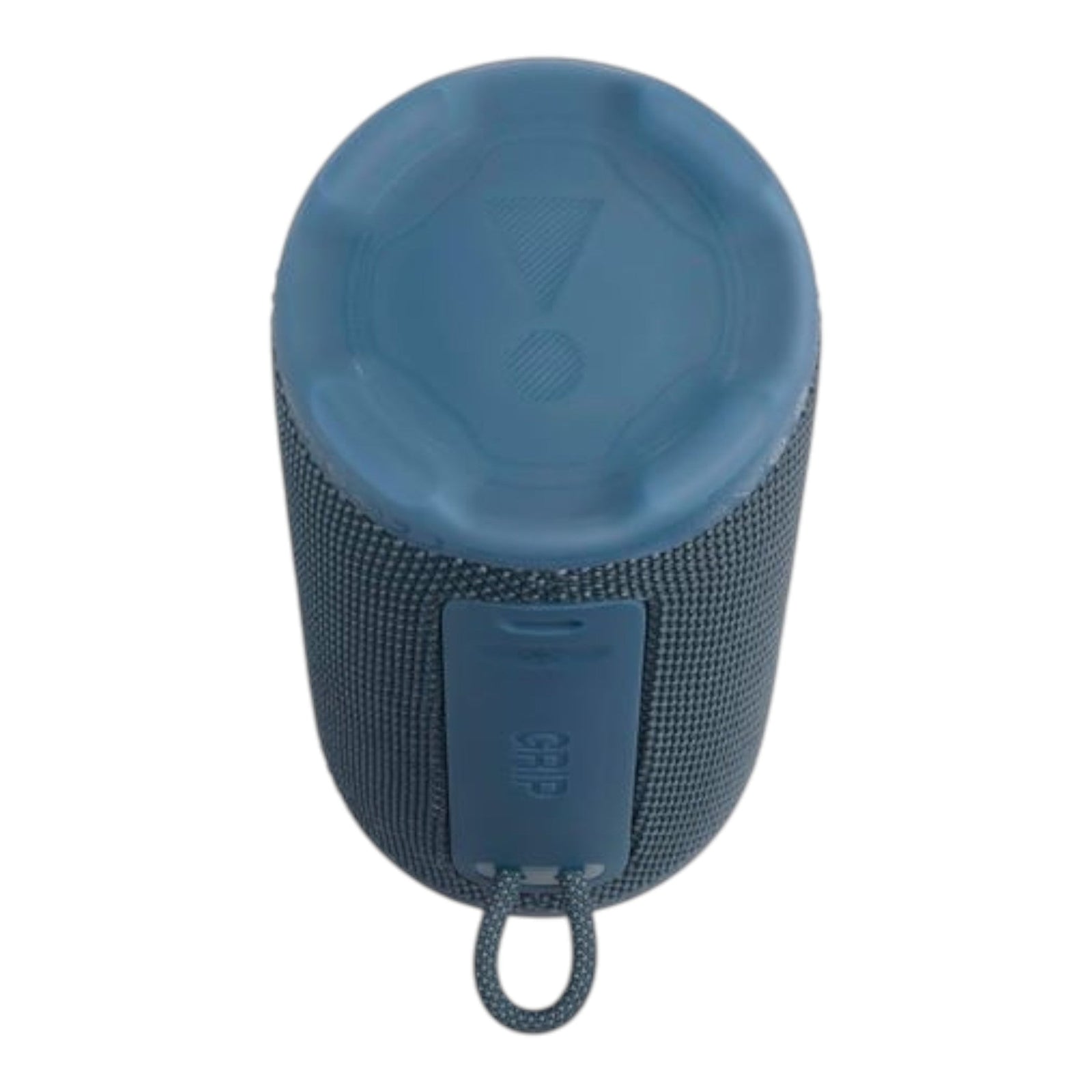 Bocina JBL Grip color azul con textura de malla y correa de transporte, disponible en doto.com.mx