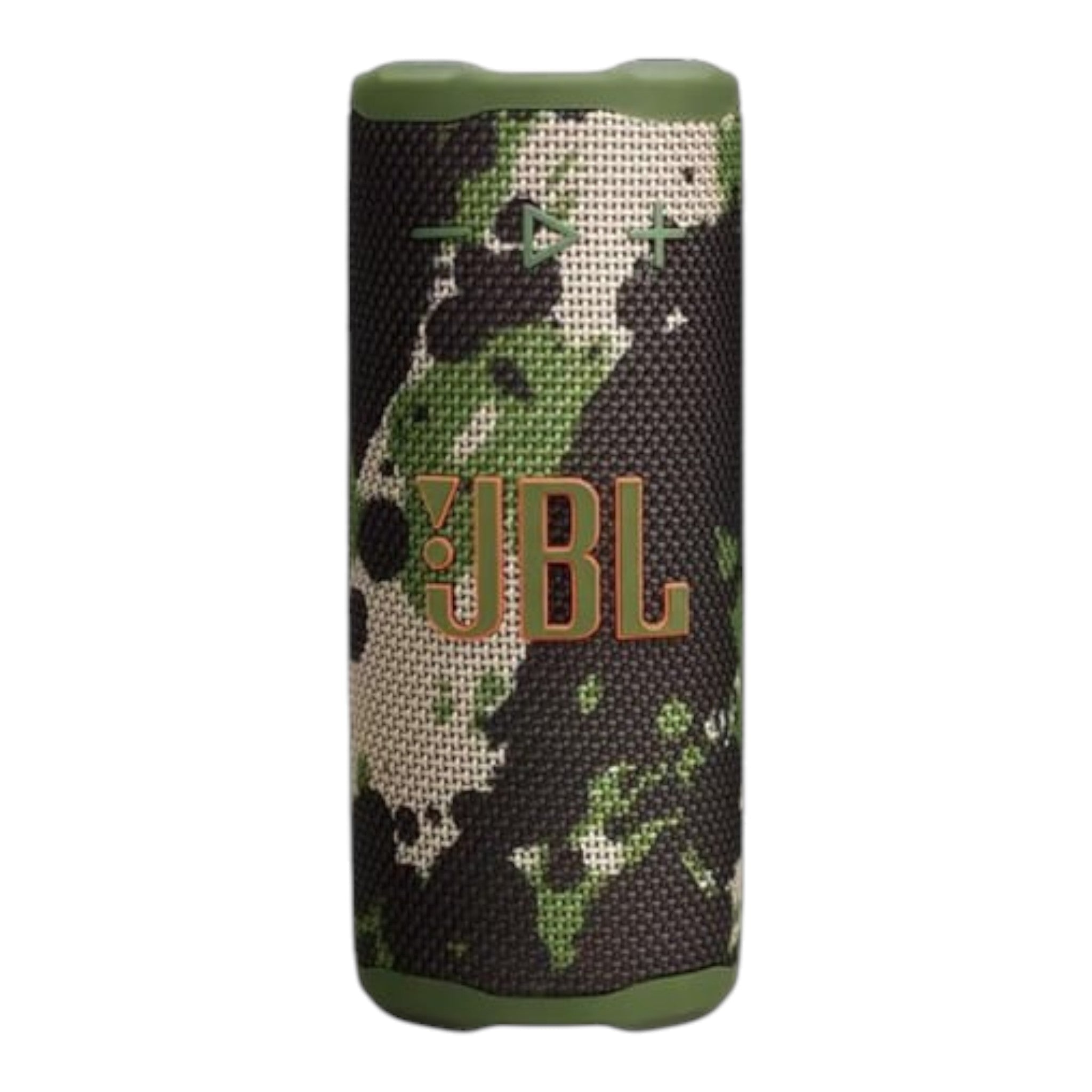 Bocina JBL Grip de doto.com.mx con diseño de camuflaje verde y negro, resistente y portátil