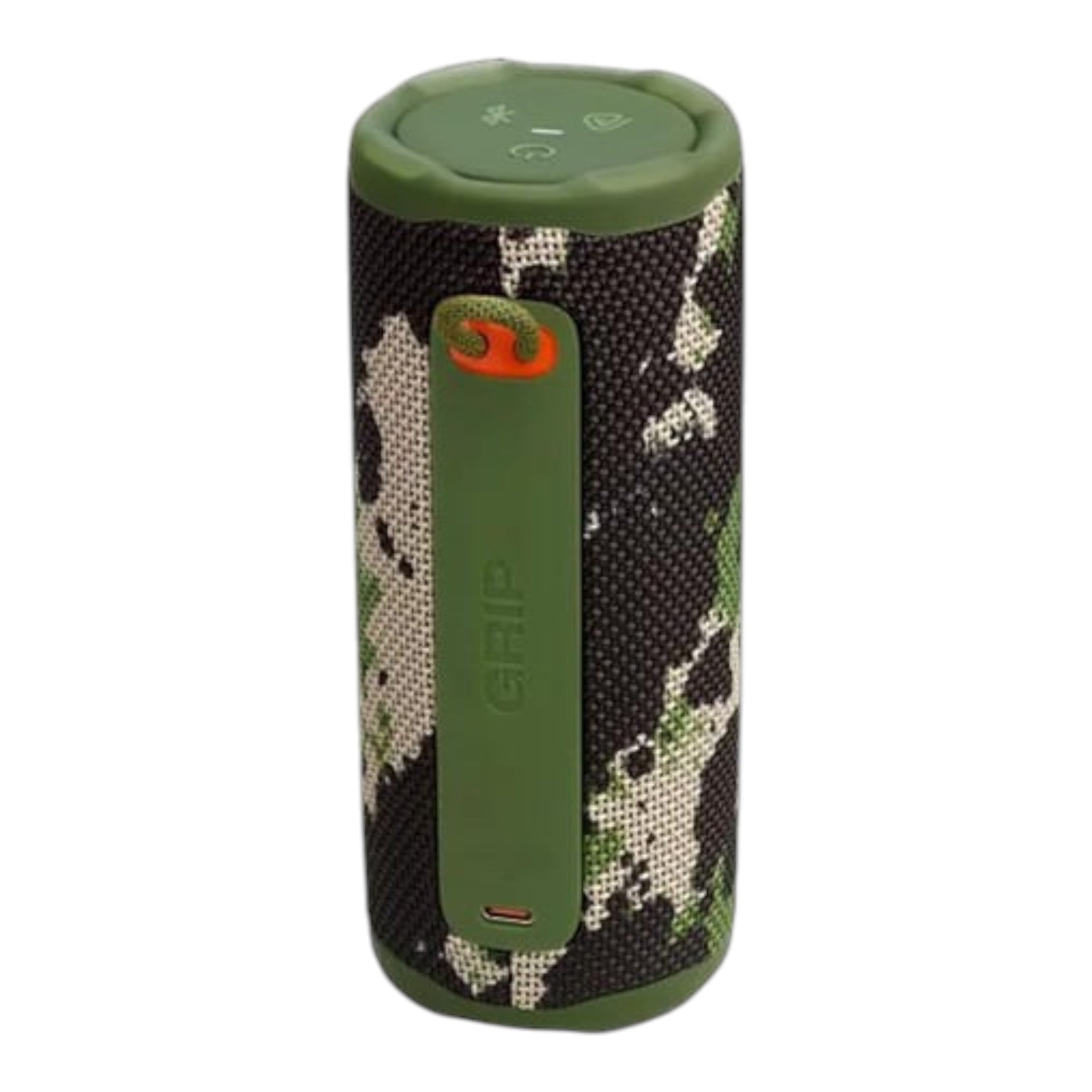 Bocina Bluetooth JBL Grip con diseño de camuflaje verde y negro, resistente y portátil de doto.com.mx