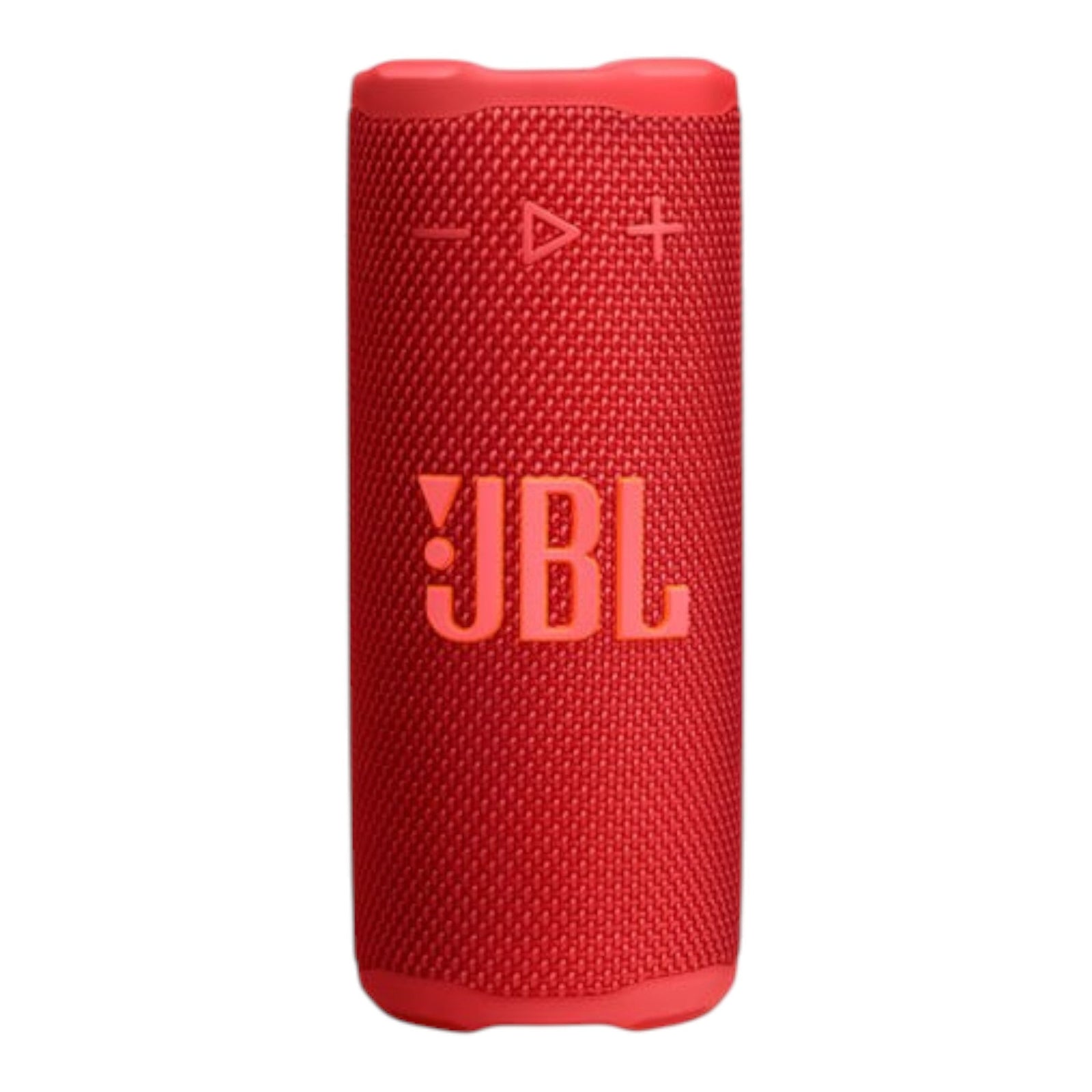 Bocina JBL Grip color rojo con diseño cilíndrico y controles integrados, disponible en doto.com.mx