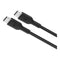 Cable USB-C a USB-C negro de nailon trenzado de 1 metro de doto.com.mx para carga rápida y sincronización de datos.