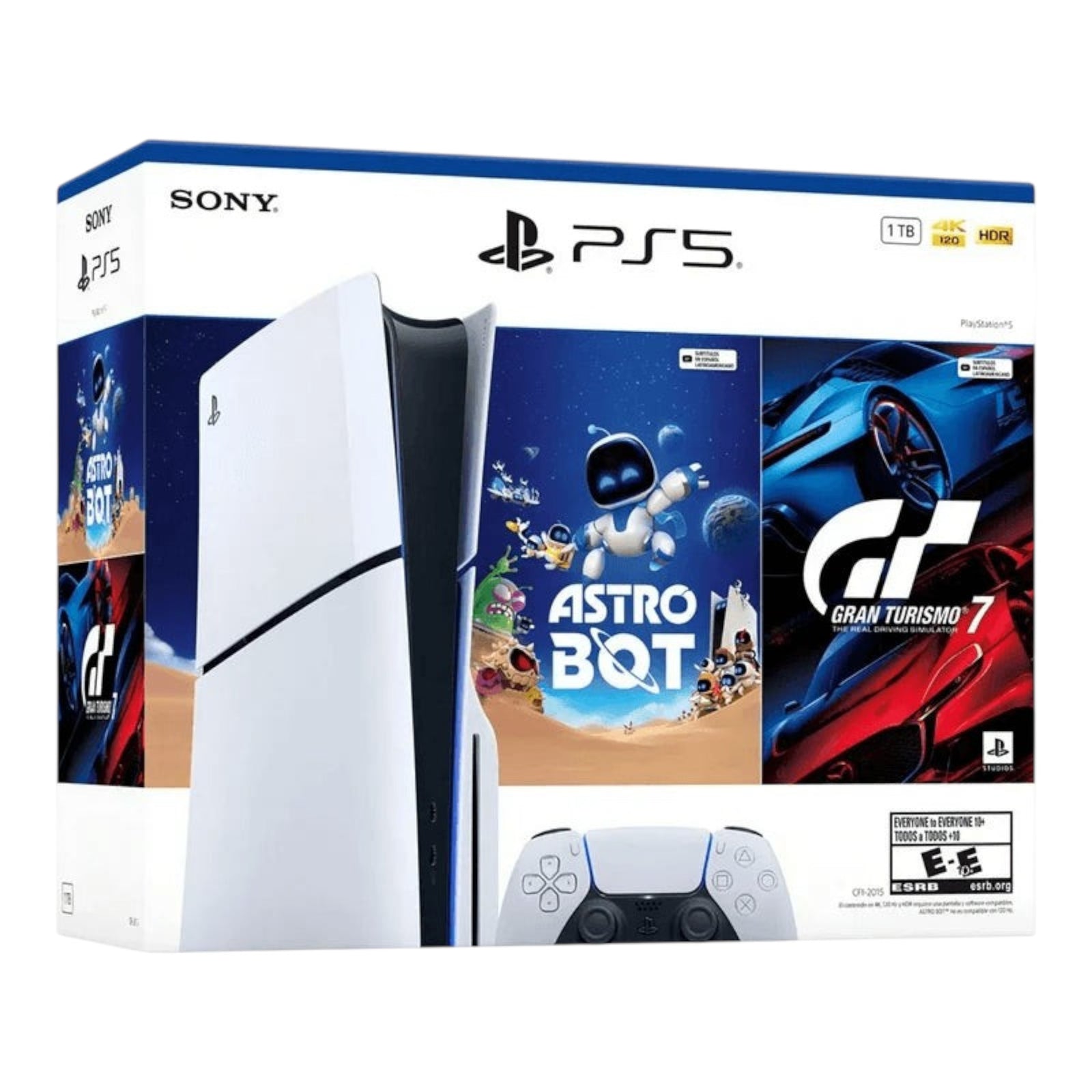 Caja de consola doto.com.mx Sony PlayStation 5 Slim 1TB con juegos Astro Bot y Gran Turismo 7 incluidos