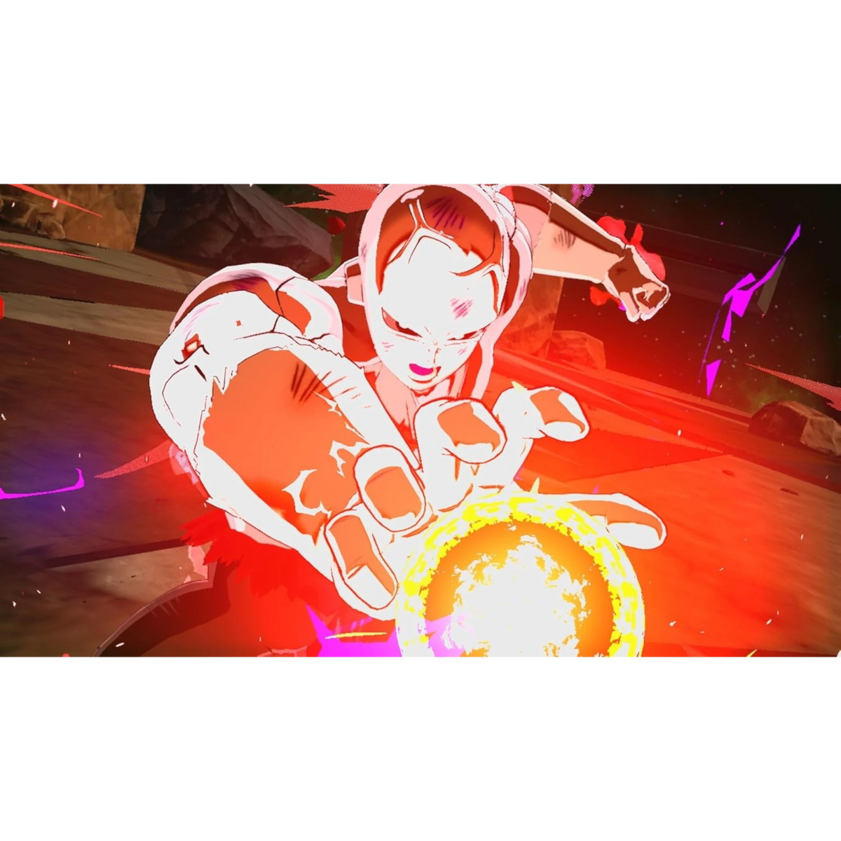 doto.com.mx Dragon Ball Sparking ZERO con Freezer lanzando un ataque de energía brillante en PlayStation 5