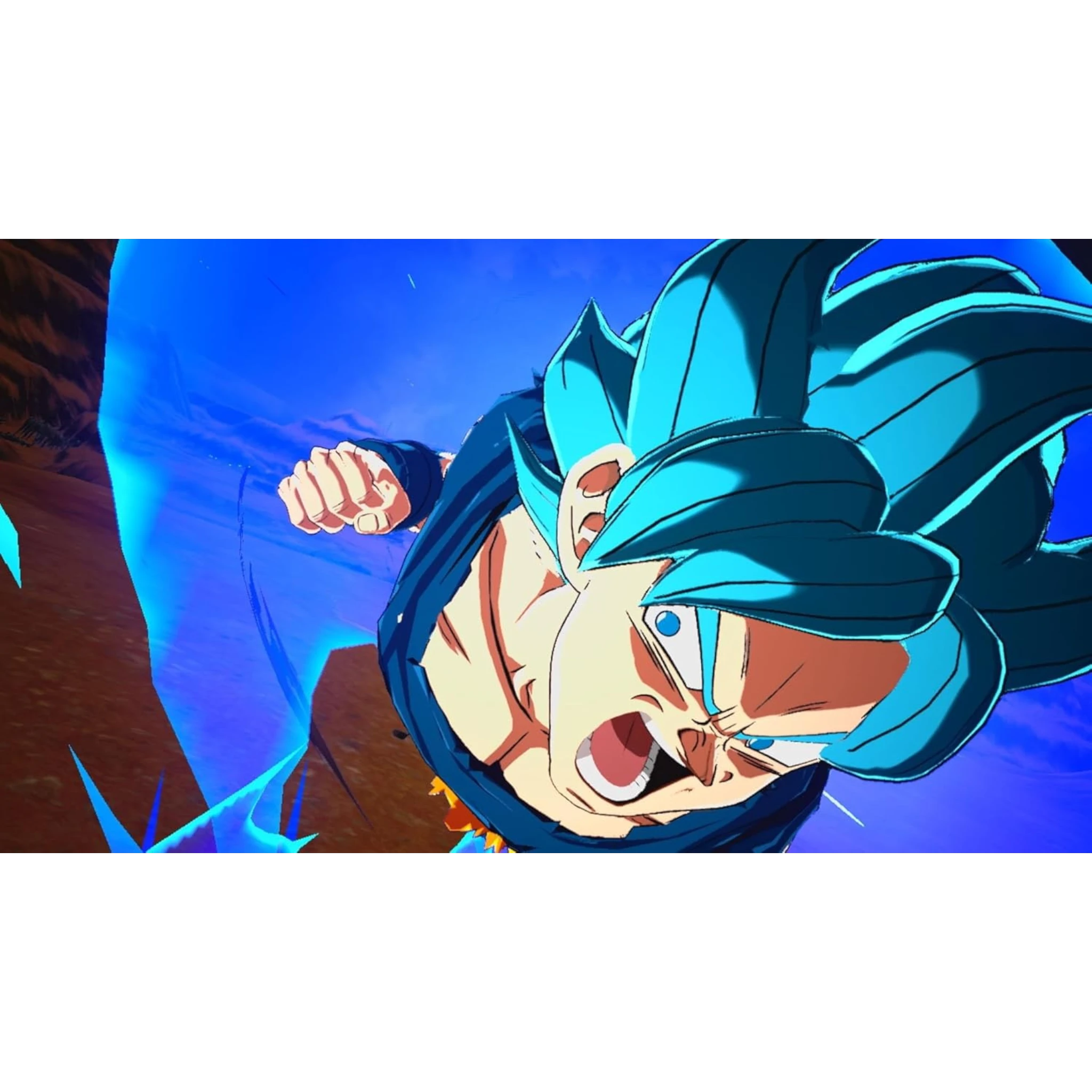 Goku en Super Saiyan Blue lanzando un ataque de energía en el videojuego Dragon Ball: Sparking! ZERO de doto.com.mx