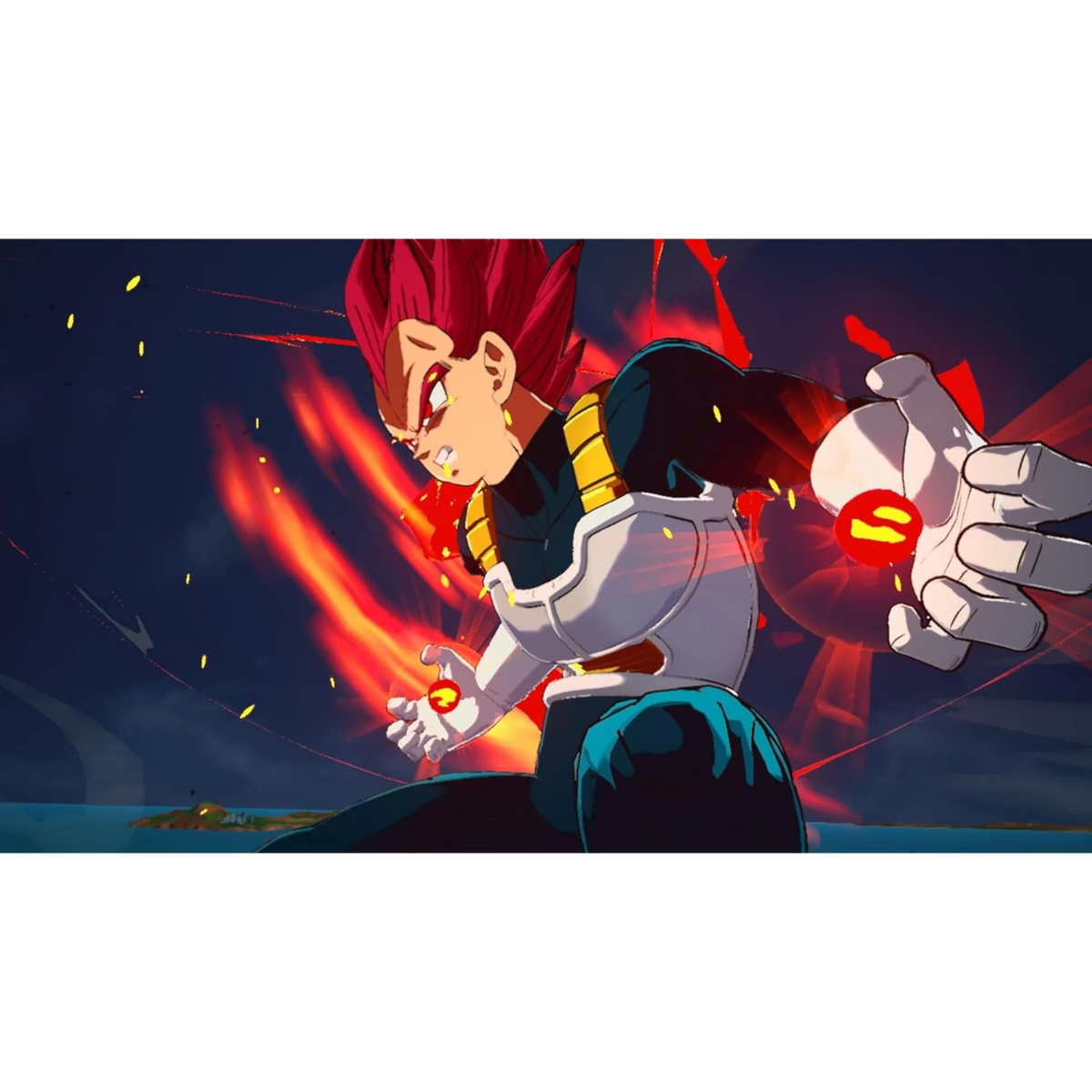 Vegeta cargando energía en el videojuego Dragon Ball: Sparking! ZERO para PlayStation 5 en doto.com.mx