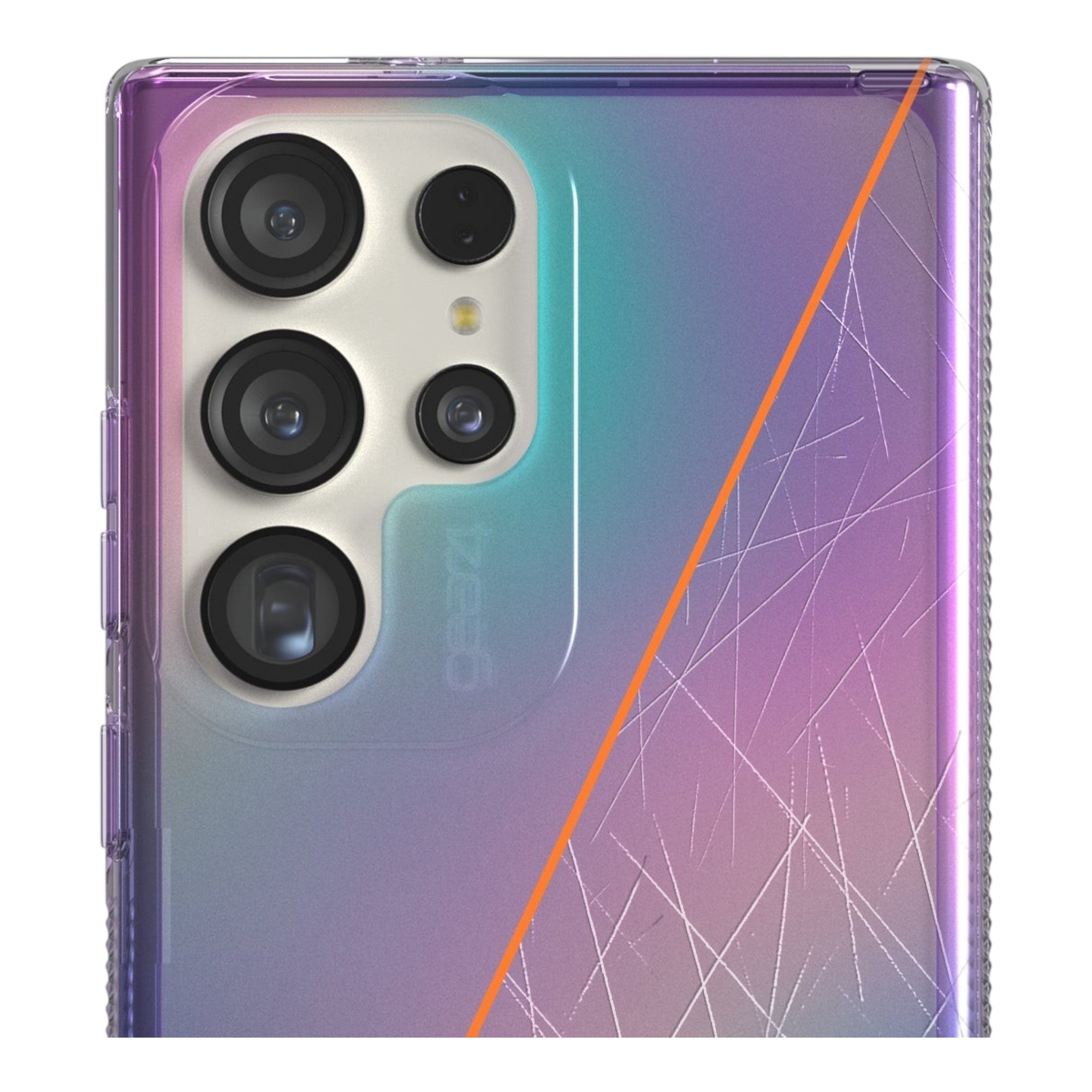 Funda Gear4 Milan iridiscente con protección D3O para Samsung Galaxy S23 Ultra, vista trasera detallada