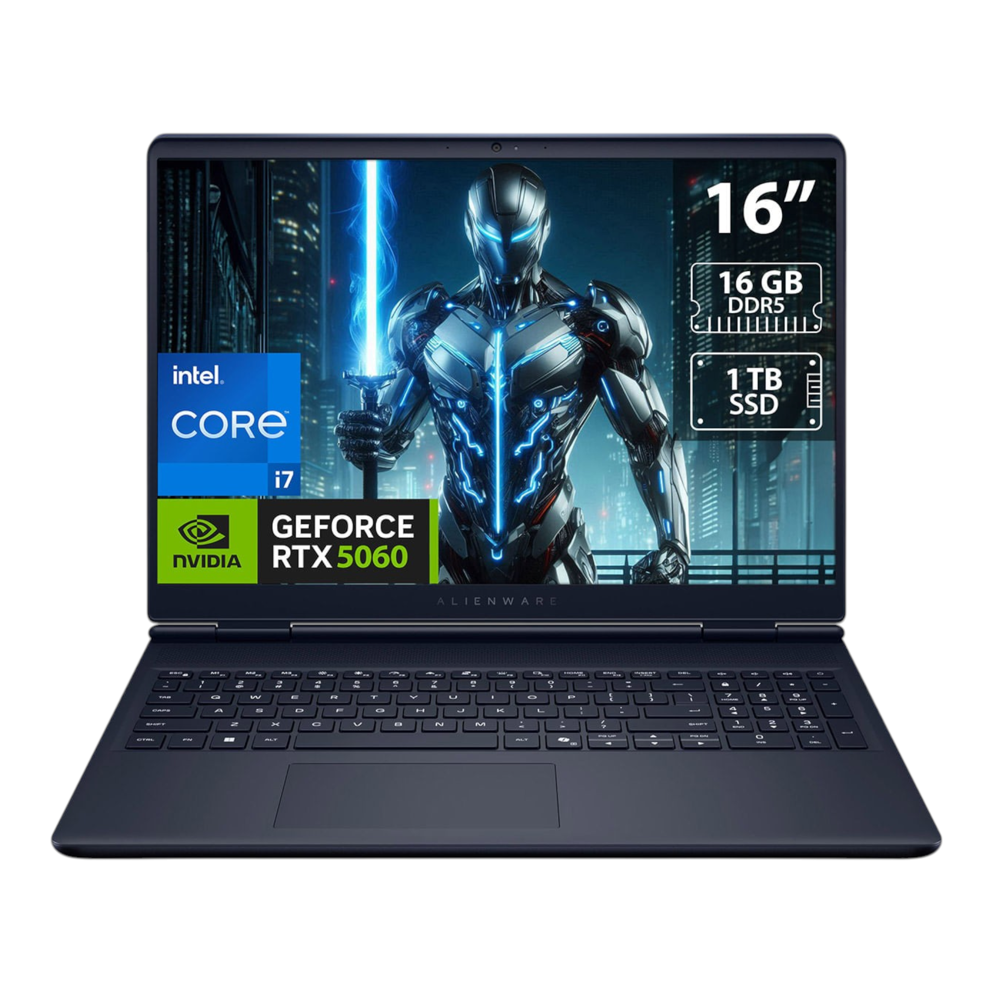 Laptop gamer doto.com.mx Alienware 16 pulgadas con procesador Intel Core i7, tarjeta RTX 5060 y pantalla de alta gama