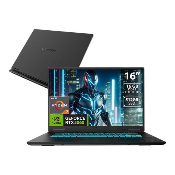 Laptop gaming doto.com.mx Gigabyte A16 de 16 pulgadas con procesador AMD Ryzen 7, 16GB RAM y NVIDIA RTX 5060