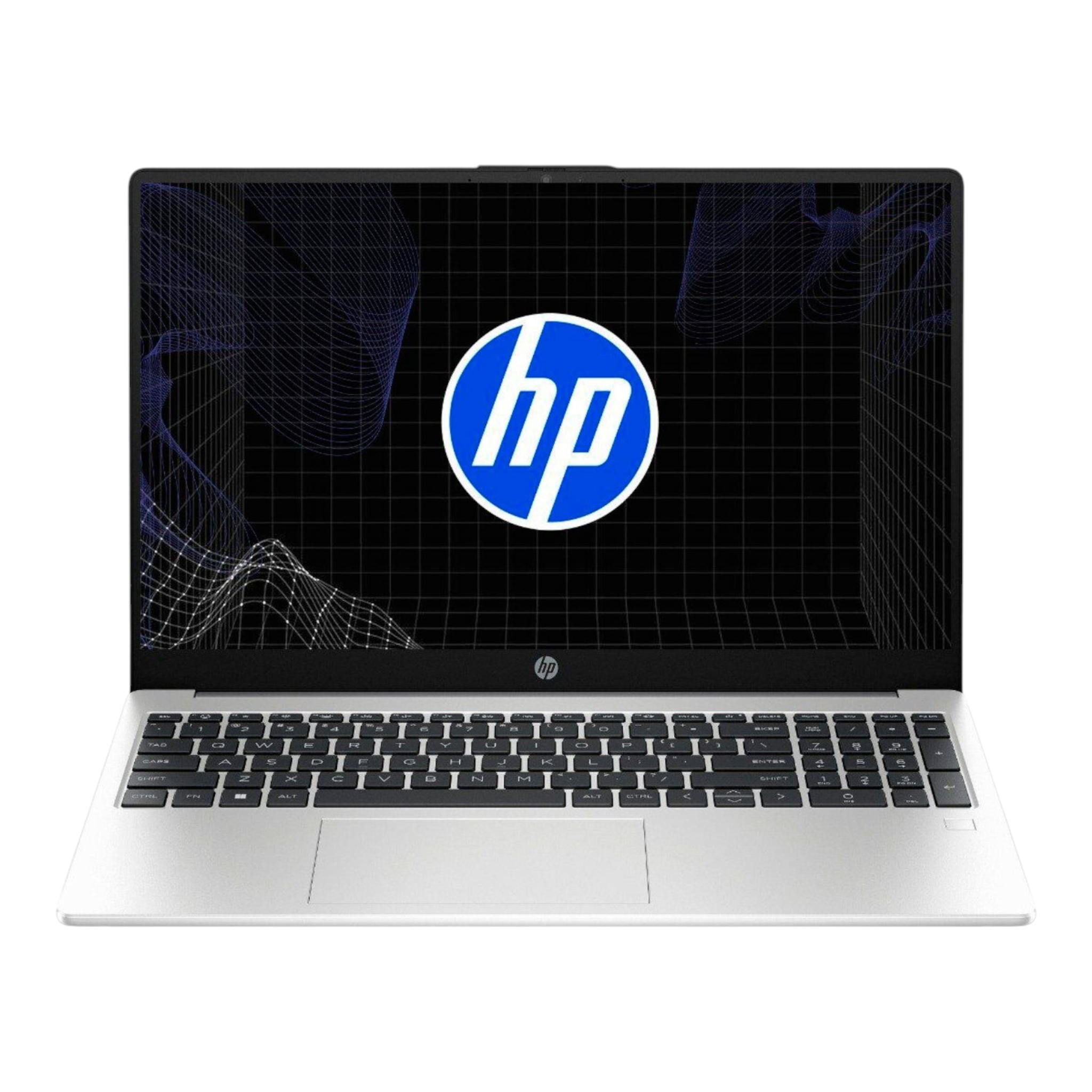 Laptop HP 255 G10 doto.com.mx de 15.6 pulgadas en color plata con teclado negro y pantalla Full HD