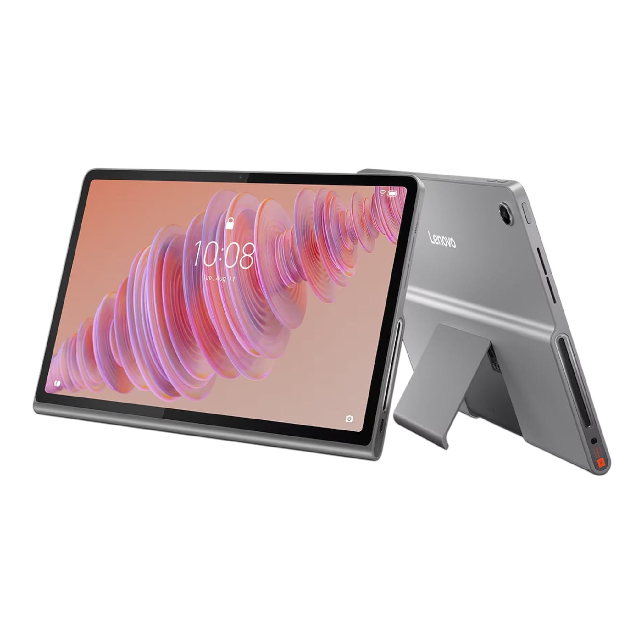 Tableta Lenovo Tab Plus de 11.5 pulgadas en color gris con soporte integrado, disponible en doto.com.mx
