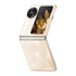 Smartphone plegable doto.com.mx Oppo Find N3 Flip color dorado con sistema de cámara Hasselblad y pantalla externa