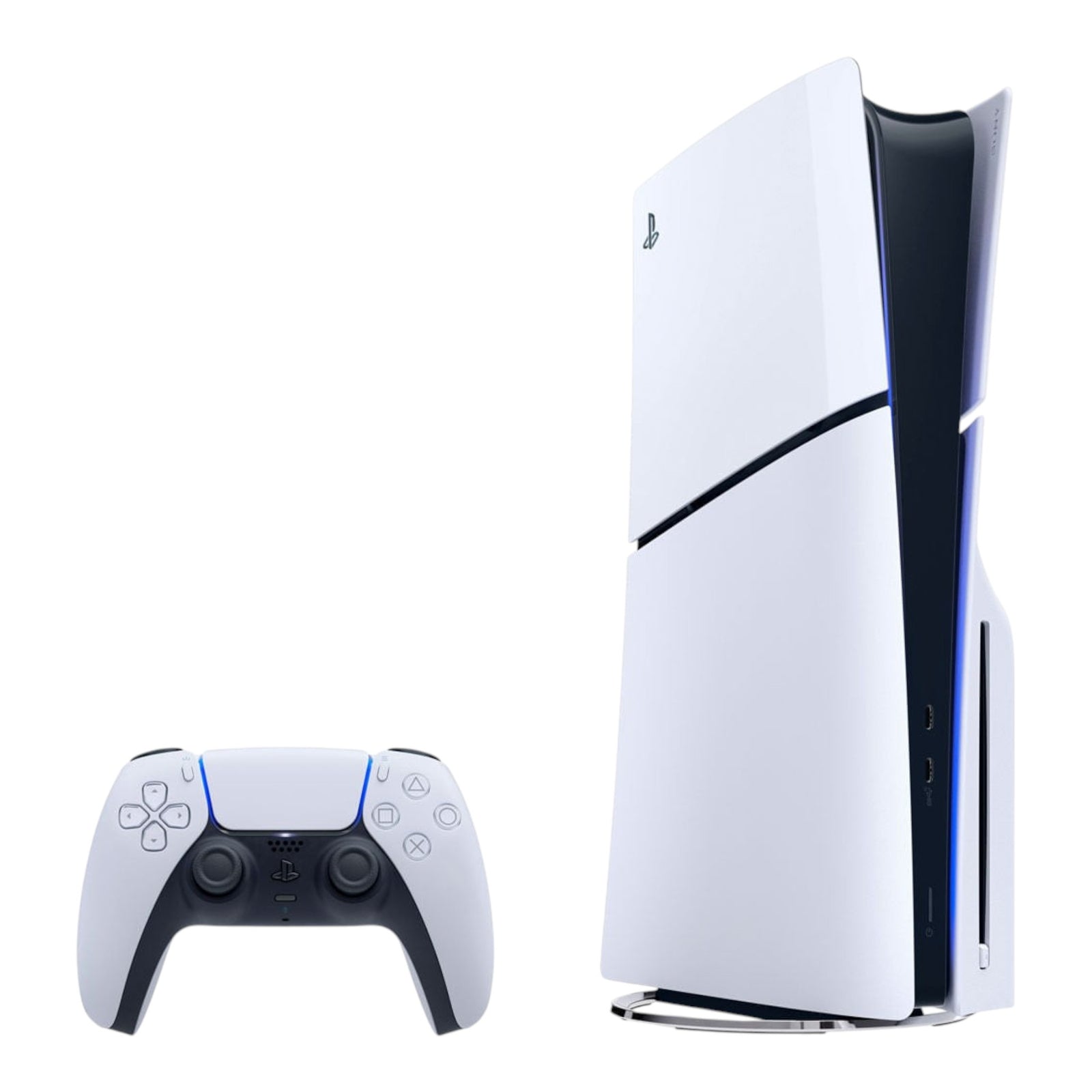Consola doto.com.mx PlayStation 5 Slim blanca de 1TB con mando DualSense inalámbrico en fondo blanco