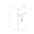 Diagrama técnico del refrigerador Whirlpool WT1333A Xpert Energy Saver de doto.com.mx con medidas y dispensador de agua