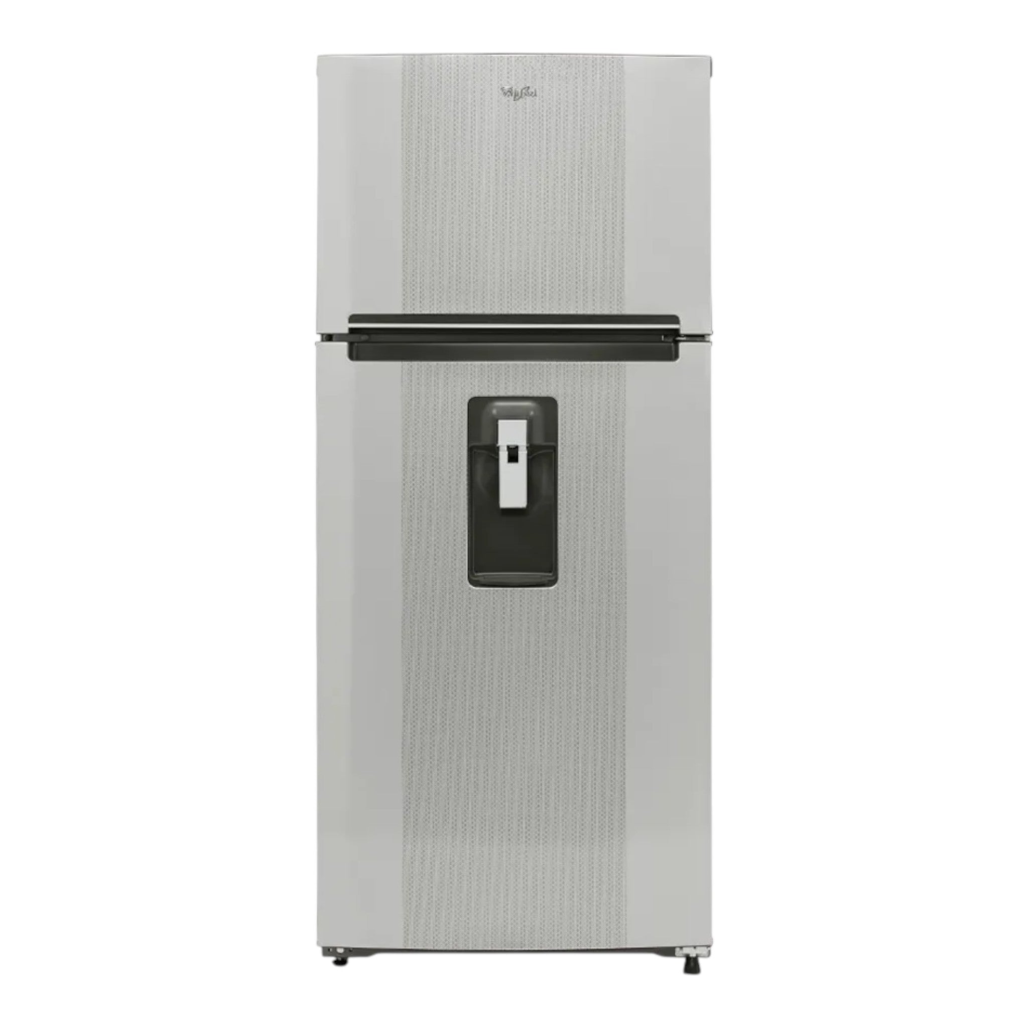 Refrigerador Whirlpool Top Mount de 16.5 pies cúbicos en tono dúo con dispensador de agua, disponible en doto.com.mx