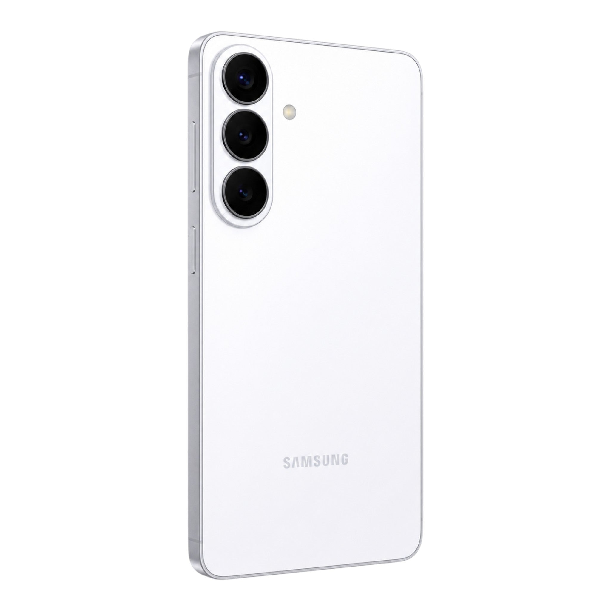 Smartphone Samsung Galaxy S26 5G color blanco con sistema de triple cámara trasera, disponible en doto.com.mx