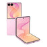 Smartphone plegable Samsung Galaxy Z Flip8 color rosa de doto.com.mx con pantalla abierta y cerrada