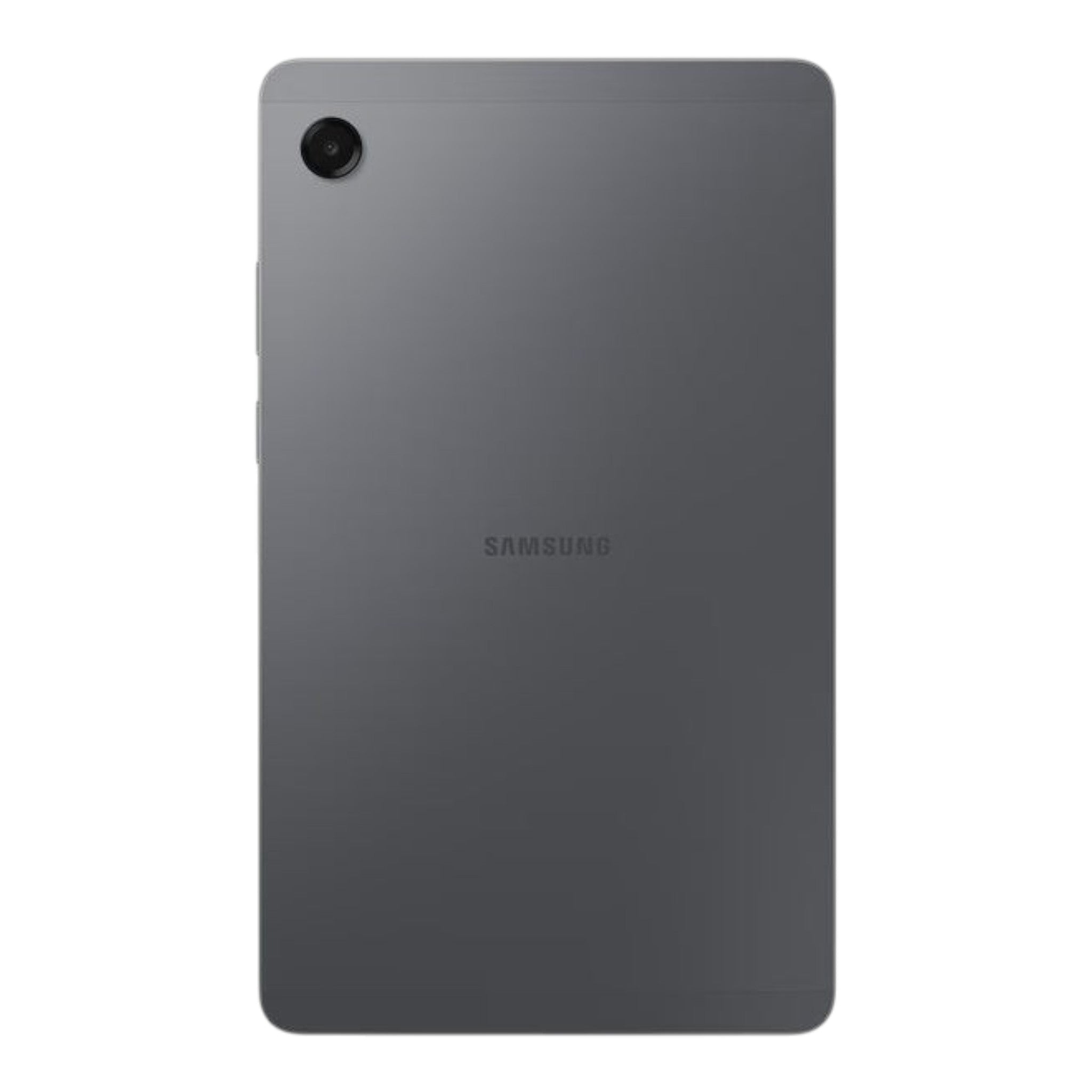 Vista trasera de la tablet Samsung Galaxy Tab A11 en color gris oscuro, disponible en doto.com.mx