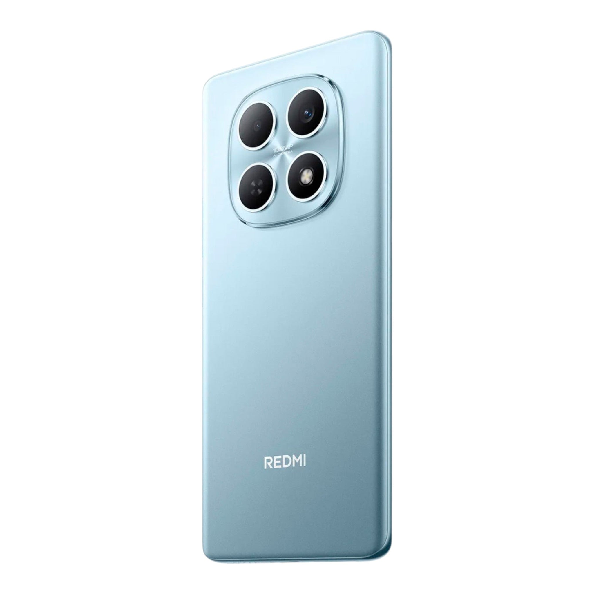 Smartphone Xiaomi Redmi Note 15 de doto.com.mx en color azul claro con diseño de cámara axisimétrico y cuerpo fino