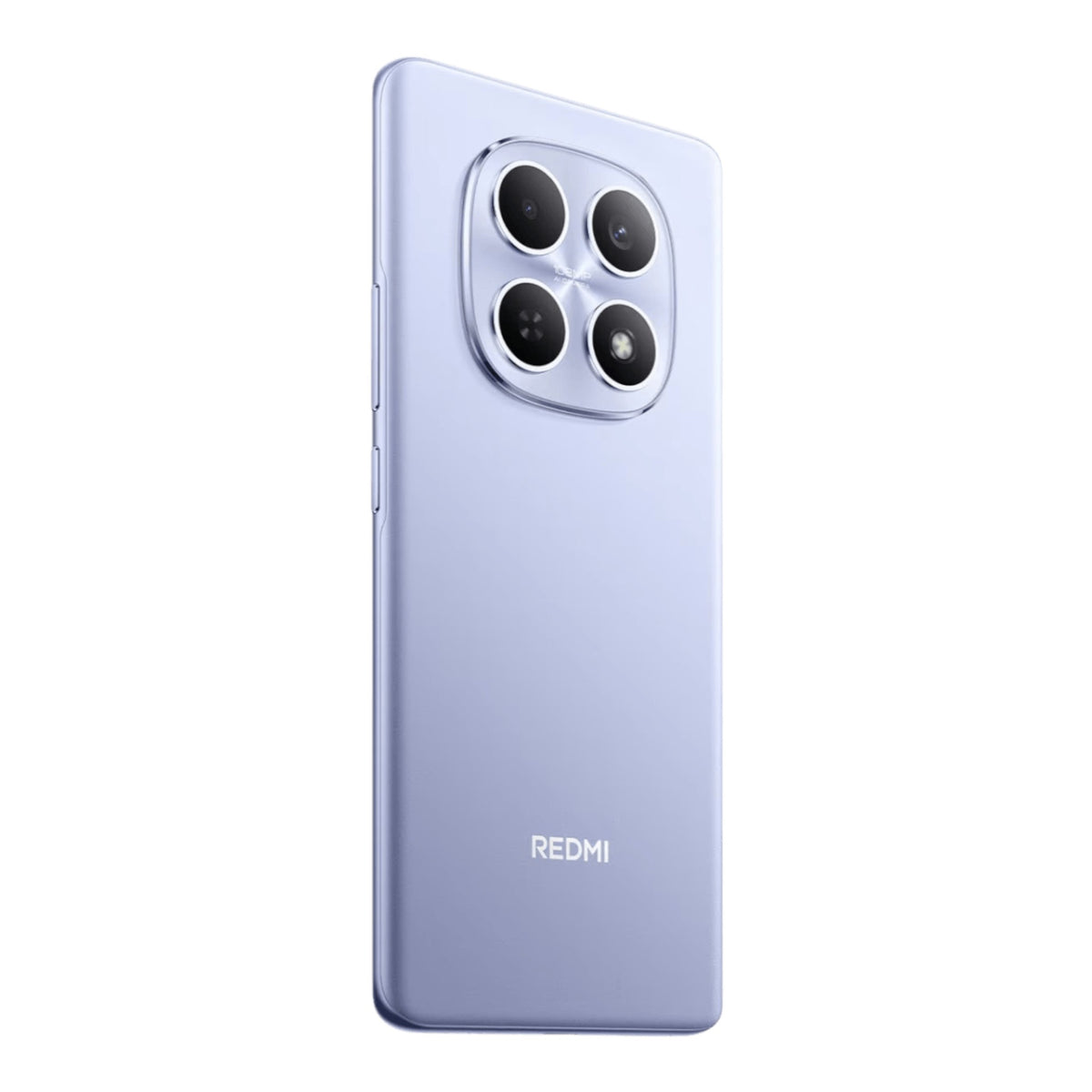 Smartphone Xiaomi Redmi Note 15 color lavanda de doto.com.mx con diseño de cámara axisimétrico y cuerpo curvo.