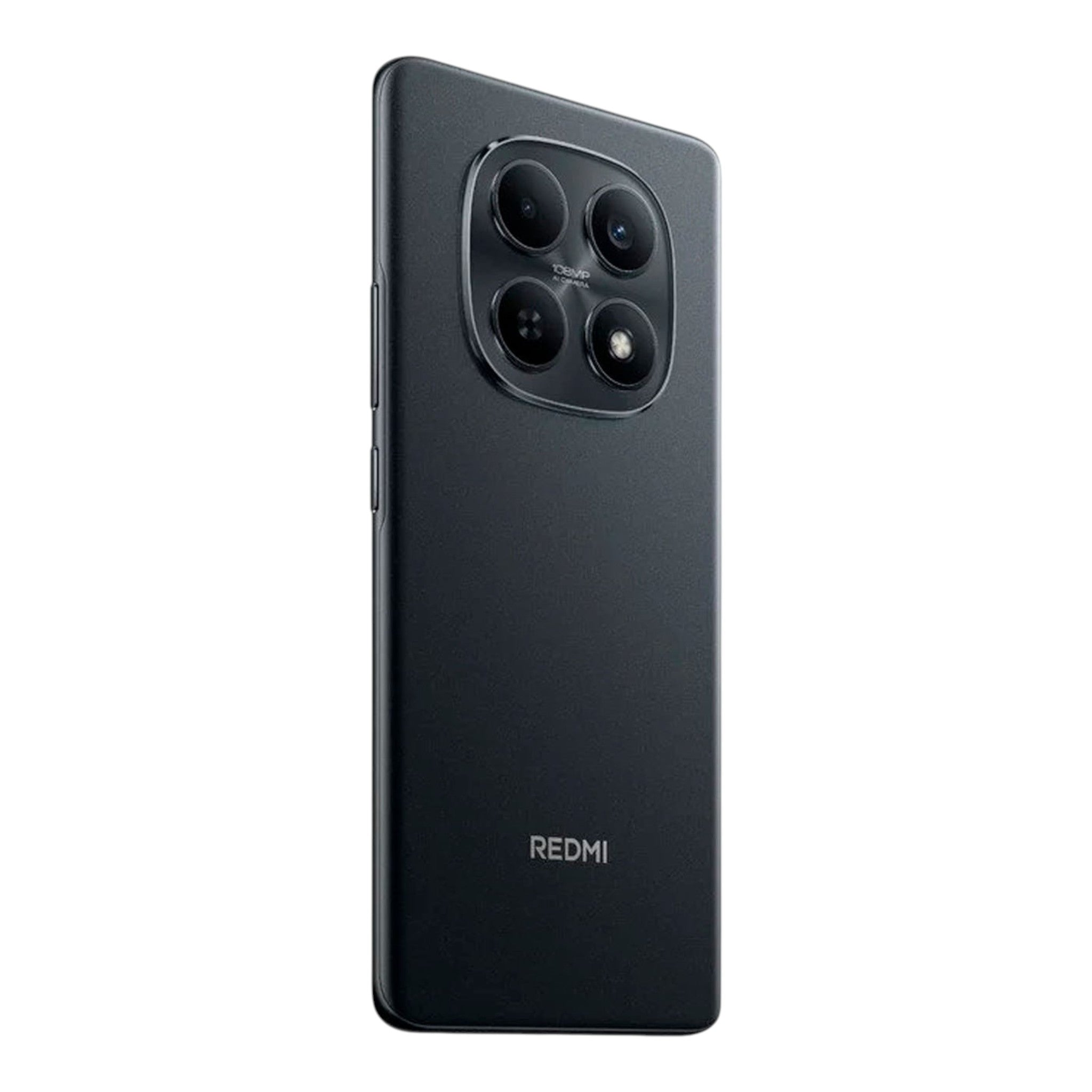 Smartphone Xiaomi Redmi Note 15 de doto.com.mx en color negro con diseño de cámara axisimétrico y cuerpo curvo.