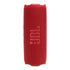 Bocina JBL Flip 7 roja, portátil, resistente al agua y al polvo, con correa extraíble y logo JBL en relieve.