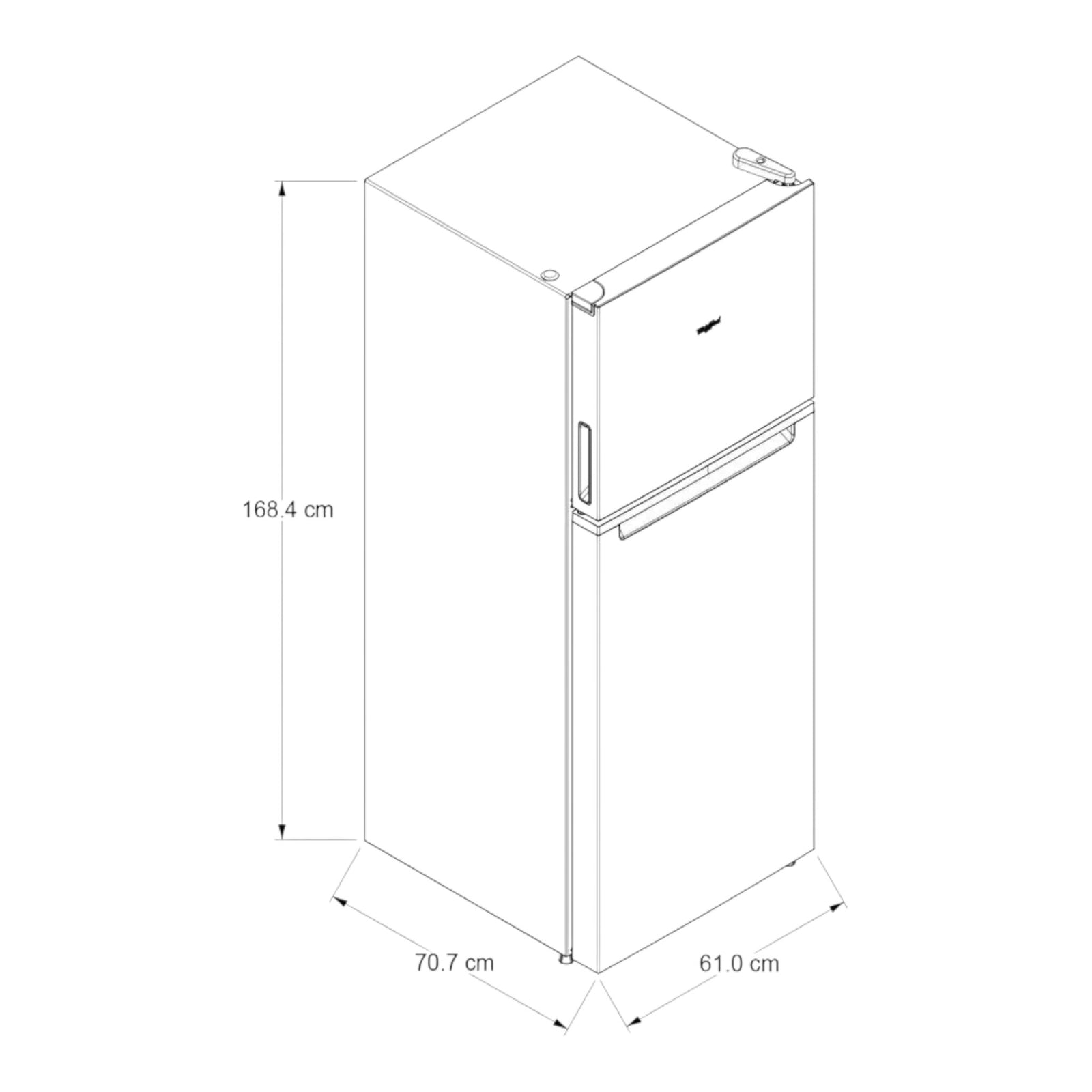 Refrigerador Whirlpool Top Mount Xpert WT1331D de acero inoxidable con dispensador de agua y parrillas de cristal templado.