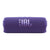 Bocina JBL Flip 7 morada, portátil, resistente al agua y al polvo, con correa extraíble y logo JBL prominente.