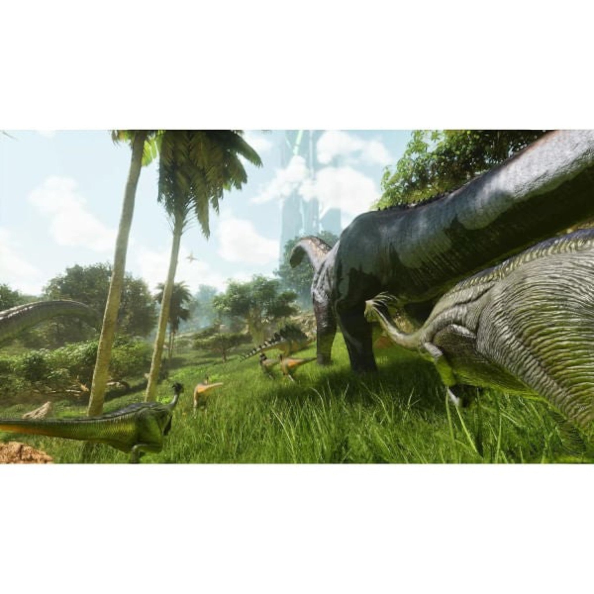 Escena de dinosaurios en el videojuego ARK: Survival Ascended para PS5 disponible en doto.com.mx