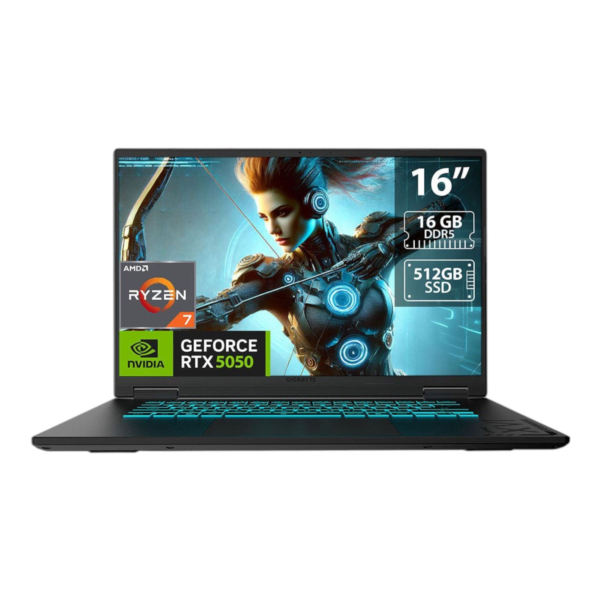 Laptop gamer doto.com.mx Gigabyte A16 de 16 pulgadas con teclado retroiluminado y gráficos NVIDIA RTX 5050