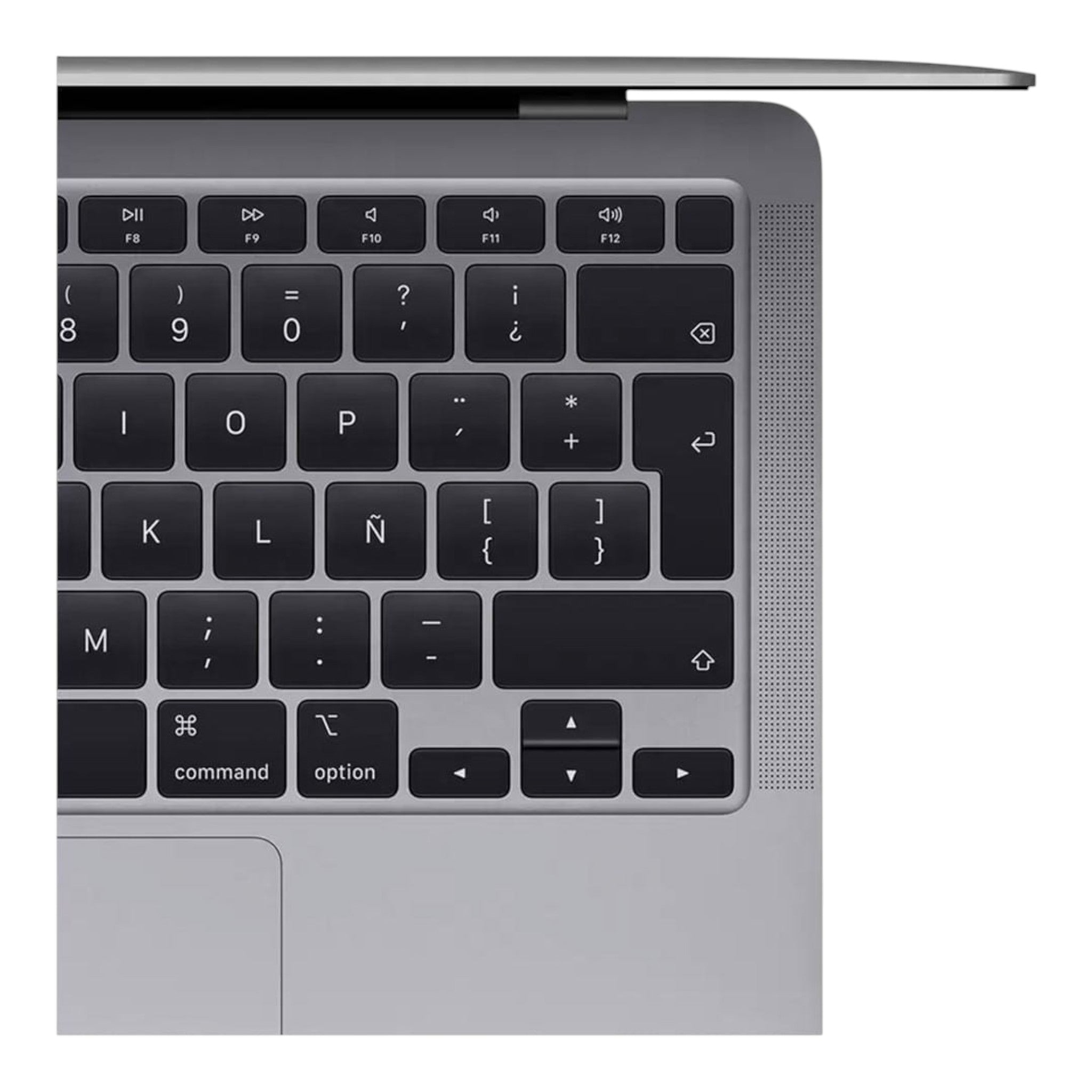 Detalle del teclado en español de la Apple MacBook Air M1 gris espacial disponible en doto.com.mx