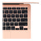 Detalle del teclado en español de la laptop Apple MacBook Air M1 color oro rosa disponible en doto.com.mx