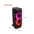 Altavoz JBL Party Box 720 negro con luces LED RGB, ruedas y asa para fácil transporte. Dimensiones: 94.2 x 41.6 x 40.6 cm.