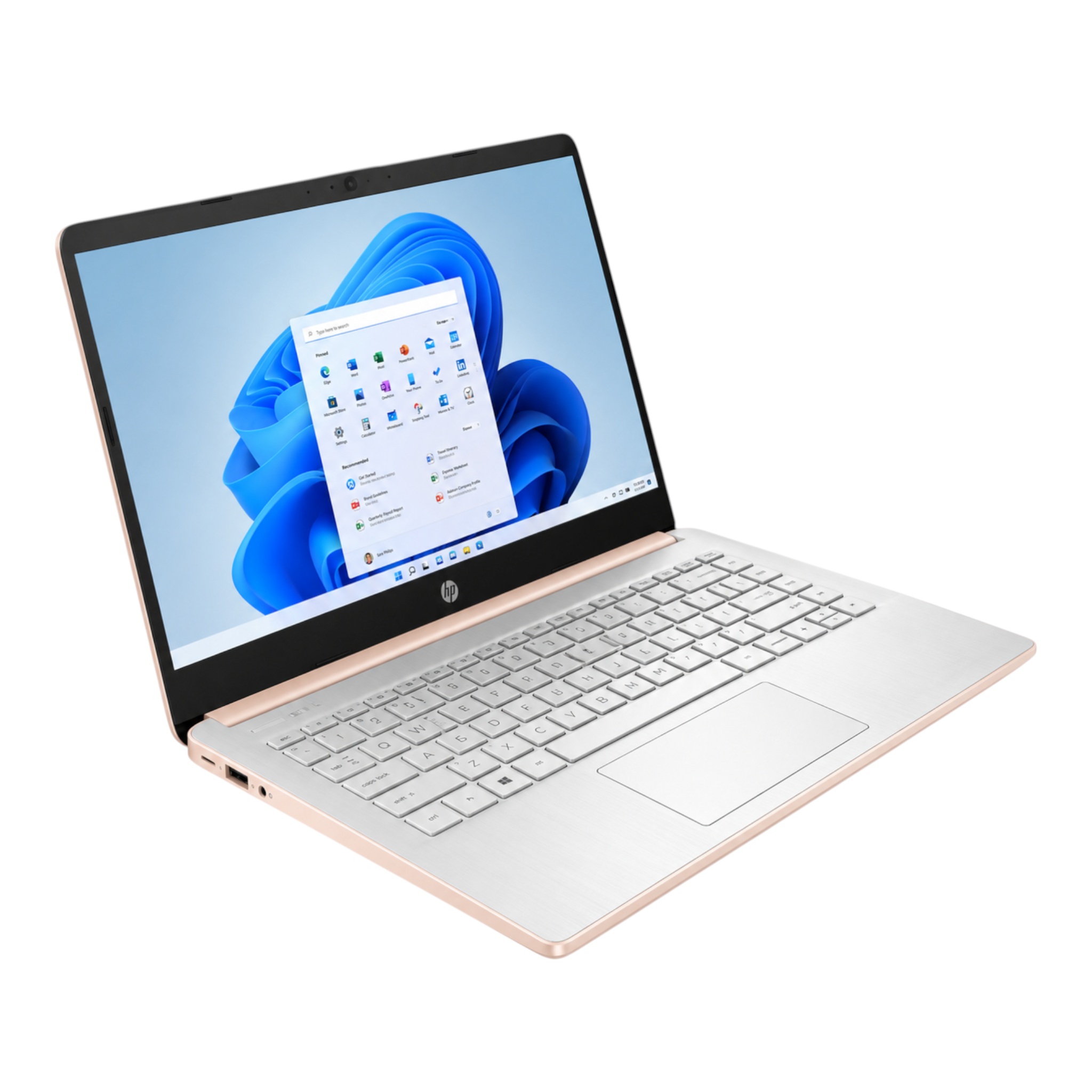 Laptop HP 14-dq6013dx de color rosa con pantalla de 14 pulgadas y sistema Windows 11, disponible en doto.com.mx
